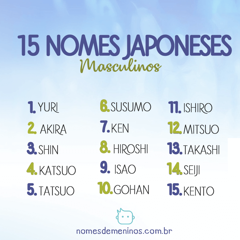 Nomes japoneses Masculinos – 99 Nomes e Apelidos